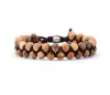 Pulsera de envoltura de hilos piedras naturales únicas pulsera trenzada pulsera de la amistad de las pulseras de la mujer joyería