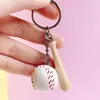 Keychains Baseball Keychain Mini Wooden Bat Ball Keyring For Girls Team Sports Match Games Key Ring Gift