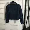 Fashion Denim Jacke Kleid Anlampenhalsmantel Röcke Knopf Strickjacke Kleid Klassische Buchstaben Jacquard Jean Tracksuit