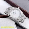 AP Wrist Watch Royal Oak Series 18K All White Gold Origin Original Diamond Fritillaria Quartz Womens Watch 67602BC 33 mm