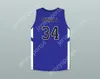 Niestandardowy numer nazwiska Męsość młodzież/dzieci Shareef O'Neal 34 Windward School Wildcats Blue Basketball Jersey 2Team Siched S-6xl