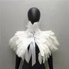 Habille Cape Halloween Mariage de mariage Châle écharpe femmes Couc fous femme gothique gothique Snood Enfants de dinde châles Feather Y2k 240419