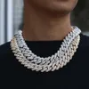 925 zilveren vermeil ijs uit diamanten moissaniet ketting 20 mm 2 rijen taak Cubaanse ketting ketting armband hiphop sieraden voor mannen