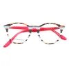 Quadro mulheres redondos Óculos redondos molduras homens gama óptica de moda vintage quadros listrados espetáculos prescritos Eyewear azul rosa vermelho