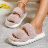 Terlik bayanlar için ayakkabılar 2024 Kış Peep Toe Kadınlar Düz Rahat Kadınlar Rahat Açık Pamuk