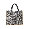 Sacolas de compras para mulheres zebra linho bolsa de ombro de grande capacidade fivela reutille feminina bolsas praia