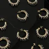 Ohrringe Neue Kette Quaste Tassel Hoop Ohrringe Edelstahl -Reifen Ohrringe für Frauen Punk coole Doppeltöne Edelstahl Schmuckzubehör