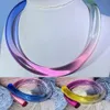 Handmade Candy Color Irregular Acrylic Resin Open Bangles Hand Jewelry for Women Transparent Geometric Adjustable Cuff Bracelet 240416