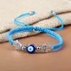 Braccialetti blu classici blu turchi blu bracciali per donne mano di fatima la fortunata catena di corda intrecciata braccialetti femminili fatti a mano