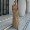 Sıradan Elbiseler 2024 Yaz Kolsuz Seksi Halterneck gevşek tığ işi kesim kapalı omuz plajı uzun elbise kadın parti vestidos