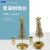 Kerzenhalter 2024 Weihnachtsbaumform Iron Draht Ständer Candlestick Ornament Tabletop Herzstück Hochzeitsdekoration Ankunft