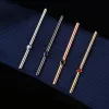 Clips Luxury Men's Zircon Slender Tie Clip Rose Gold Couleur linéaire Crystal New Mens Highend Fashion Wedding Coldie