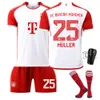 Soccer Jerseys Summer Thin Childrens Football Jersey Set with Short Sleeves Mens Outdoor Sports Quick Drying and Breathable Jersey Womens Bayern Football