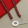 Collares Ruby Grace Red Agate Bead Collar Chain para el compromiso de la boda Joyería de moda