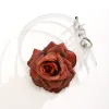 Naszyjniki przesadzone gotyckie duże kwiaty róży łańcuchowy naszyjnik dla kobiet ślub ślubnych regulacji pasów do biżuterii Y2K Akcesoria biżuterii