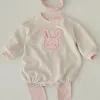 Één-stuks 2021 Autumn nieuwe baby cartoon bodysuit katoen met lange mouwen beren bunny jongens en meisjes jumpsuit schattige pasgeboren peuter kleren 024m