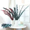 Decoratieve bloemen 10 stks echte natuurlijke eucalyptus bladeren gedroogde bloem bruiloft decor eucalipto stengels huis kerstdecoratie diy groen