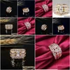 Pierścienie Nowa przybycie luksusowa biżuteria 925 SIER GOLD SPLECK WSPÓŁPRODZI WOMY TOPAZ CZ Diamond Party Bridal Pierścień dla urodzin DEL OTMEP