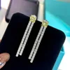 Designer Trend Tiffays Nuovi orecchini a doppia fila invernale Diamond Diamond Tasche