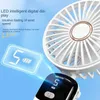 Andere apparaten Elektrische mini -ventilator Portable Handheld Fan opladen digitale display -ventilator voor kampeerkantoor USB opvouwbare stille airconditioning J0424