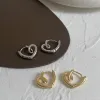 Clips Hollow Love Heart Geometrische oorbellen voor vrouwen Girls Minimalistische elegante klassieke ear buckle Wedding Bruid Sieraden Gifts