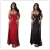 Novo designer Sexy maxi vestidos femininos de verão tiras de espaguete de backless vestido corporcão