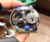 Statik Versiyon Epic X Chrono Cr7 Astronomik Tourbillon İskelet Aventurin Dial Swiss Quartz Mens Silyel Case Mavi Kayış 4059968