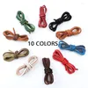 Peças de sapato 1 PAIR SQUEET SHOELACES de 3 mm de largura usada para homens mulheres Martain Bootsleather Shoesoxford Acessórios coloridos de cadarços sólidos