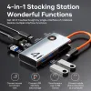 Hubs Rock 4 w 1 USB 3.0 Hub Type C do RJ45 USB 3.0 Adapter Ethernet Port Docking Station dla MacBooka Xiaomi Dell ipad Huawei oppo