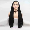 Sylvia new hot black pigtail three strand front lace wig chemical fiber hand woven