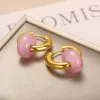 Pendientes Aretes de aro de piedra natural dulce colorida para mujeres Color de oro AROS AROS AROS PARTES JEYFICAS Regalo ARETES MUJER