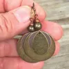 Charm Ethnic Round Bronze gesneden oorbellen voor vrouwen Boheemse metalen goudkleur oude noodlijdende kralen haak bengelen oorbellen sieraden geschenken y240423