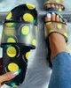 Тапочки akexiya женщины летние сандалии милые фрукты на открытом воздухе пляж густой мягкая подошва платформы скользит модные женские туфли черные