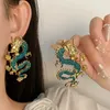 Pendientes de dragón de dragones de diez rianas de la lámpara dangle para mujeres pendientes de moda de moda antigua