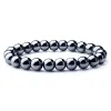 Fili 612 mm Ematite naturale Ematite Elasticità bracciale fatta a mano per perle di forma rotonda liscia per perle da uomo 1819 cm SK502