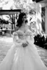 2022 Lace Bohemian Wedding Dresses Off the Shoulder 3d Floral Appliced ​​A Line Long Sleeve Bridal Gowns Sweep Train Boho Wedding Dress C0613G09