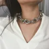 Halsband gotiska chunky kedja choker halsband punk rock uttalande halsband kvinnor goth smycken vintage krage femme mode smycken