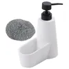 Liquid Soap Dispenser Press Bottle Kitchen Sink With Dish Sponge Holder Abs And For The