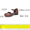 Sandals Koznoy 3cm Ethnic Flats Shoes Ladies Cow Genuine Leather Summer Round Toe Luxury HOOK Shallow Mary Jane Women