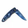 Promotion A6715 Assisted Flipper Folding Knife 8Cr13Mov Blue Titanium Coated Drop Point Blade Stainless Steel Handle Outdoor Survival Tactical EDC Pocket Knives