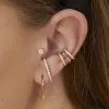 Earrings TIANDE Gold Plated Clip Earrings for Women CZ Zircon Fake Piercing Ear Cuff Women's Earrings 2022 Fashion Jewelry Wholesale