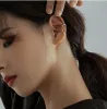 Oorbellen zilveren kleur nep doorboorde kettingclip oorbellen voor vrouwelijke asymmetrische oorschijf kraakbeen oorbellen 2021 trend sieraden accessoires