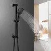 욕실 샤워 세트 욕실 샤워 기둥이있는 욕실 샤워 기둥 슬라이드 슬라이드 조절 가능한 벽 장착 브래킷 브래킷 핸드 세트 무광택 검은 색 T240422