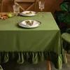 Tabela de mesa A134 Nórdica Toleta de veludo simples Toleta de veludo com babados Ruffleled Color sólido de tecido espessado PONTRA DE PONTRA