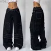 Jeans pour femmes jeans rétro rétro nouveau y2k harajuku lavé bleu multi-poche jeans pour hommes