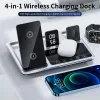 Chargers Alarm Clock Wireless Charger Stand 4 In 1 Touch Control Laying Station voor AirPods Pro Apple Watch voor iPhone 14 13 12 Pro Max