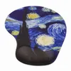 Muisblokken Pols Rustt Starry Sky Sky Patroon 3D muisblokken met siliconengelpolsteun gaming gaming mousepads 2way fabric y240423