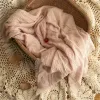 アクセサリー油絵色のしわの糸糸生のエッジソフトテクスチャコットンリネン新生児写真小道具190x80cm