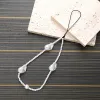 Korean Y2K Baroque Pearl Phone Chain Cute Charm Wrist Strap Keycord Cellphone Lanyard Girl Keychain Phone Case Hanging Chain