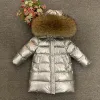 Mounds 2022 Hiver Enfants Long Veste Boys 90% Blanc Duck Down Snow Wear Girl SUPER SUPER LA LA NATURE Collier de fourrure